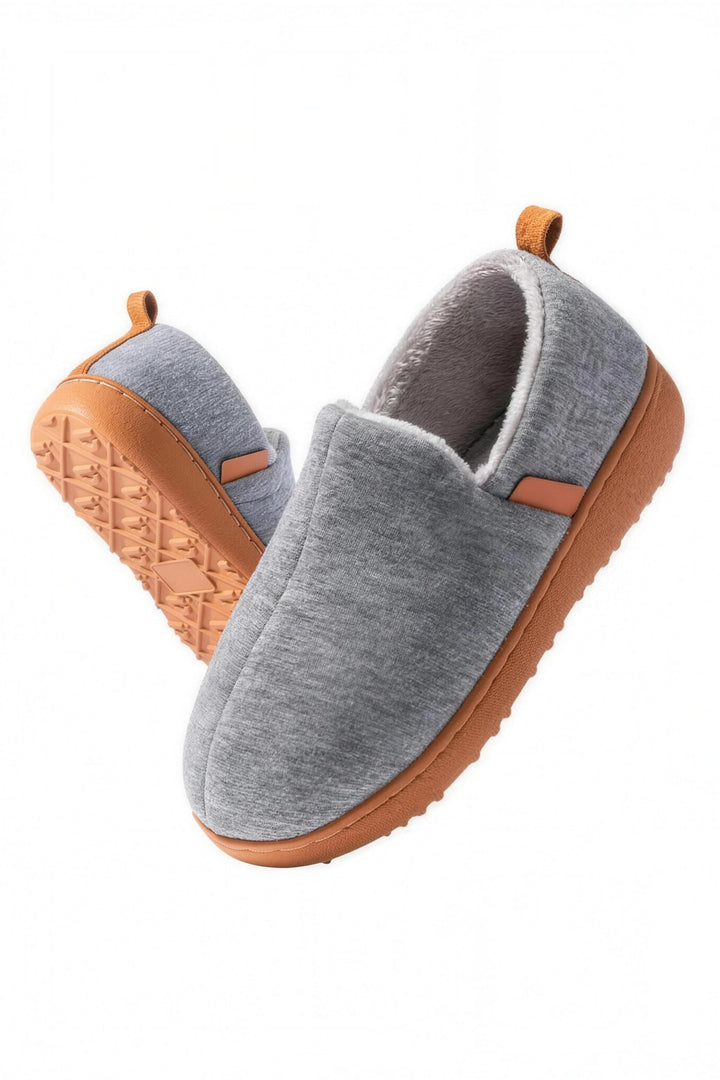 Chaussons semelle à losanges gris clair, vue de face