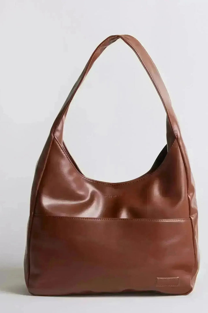 Petit sac seau femme marron, vue de face