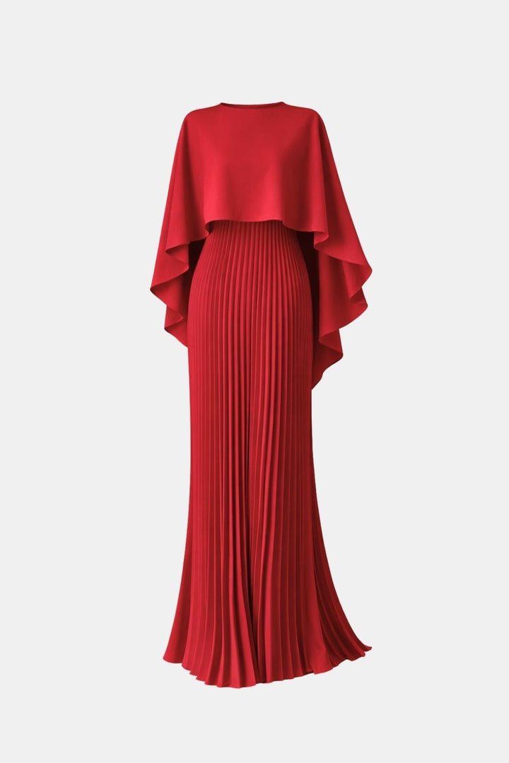 Robe Longue Plissée Femme Effet Cape - Belyne